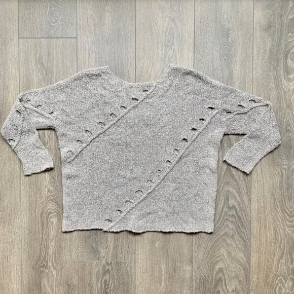 Revolve One Grey Day Grace Sweater Merino Alpaca Wool Knit Coastal Brown - Picture 15 of 16